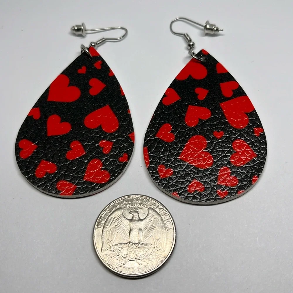 Earrings valentines dangle cute statement mom daughter gift grandma plai…‎